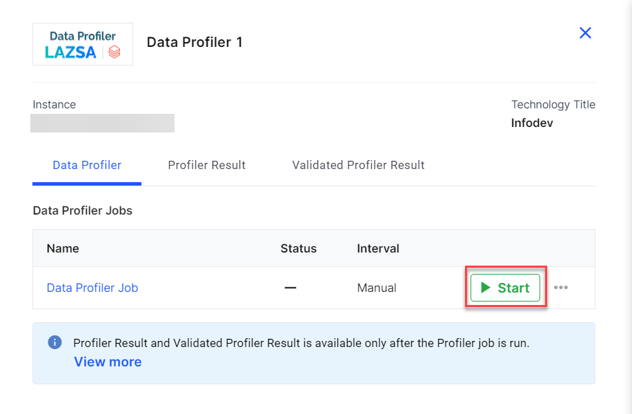 DQ Start Data Profiler job